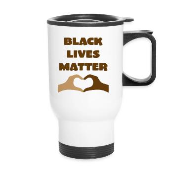 Black Lives Matter - Thermobecher mit Tragegriff - Weiß - Vorne