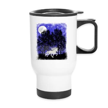 L’heure bleue de nuit - Tasse isotherme avec poignée - blanc - Devant