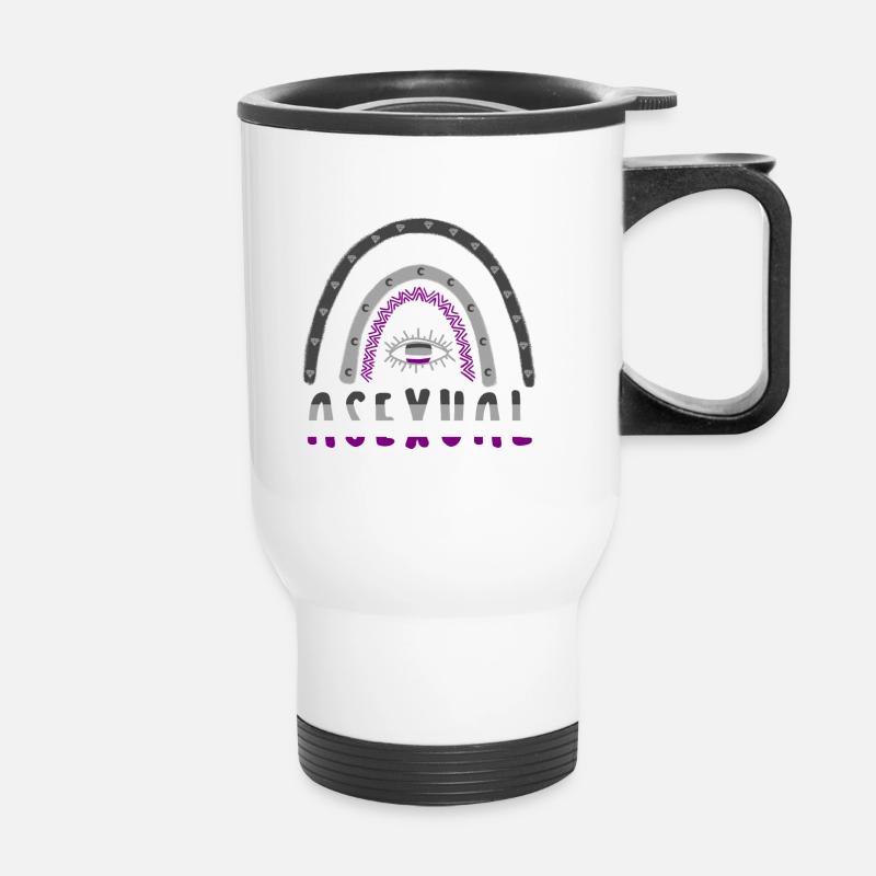Boho Rainbow Asexual - Thermal mug with handle - white