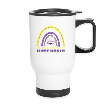 Boho Rainbow Happy Pride Mois Non binaire - Tasse isotherme avec poignée - blanc - Devant