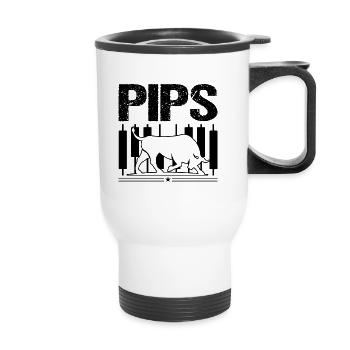 Pips Funny Forex Trader Trading Fan Odds - Thermal mug with handle - white - Front