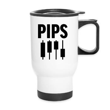 Pips Funny Forex Trader Trading Fan Odds - Thermal mug with handle - white - Front