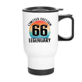 Happy Birthday - 66. Geburtstag - Thermobecher mit Tragegriff - Weiß - Vorne