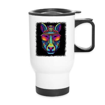 pur-sang citation cheval dictons cavalier - Tasse isotherme avec poignée - blanc - Devant