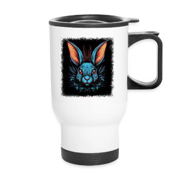 Animal Bunny Tooth Chemise de Pâques de lapin européen - Tasse isotherme avec poignée - blanc - Devant