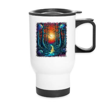 birthday funny quote fun peace sign counterculture - Thermobecher mit Tragegriff - Weiß - Vorne