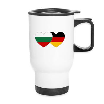 Bulgarie Allemagne Drapeau Cœur - Tasse isotherme avec poignée - blanc - Devant