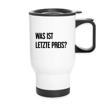 Was ist letzte Preis? - Thermobecher mit Tragegriff - Weiß - Vorne