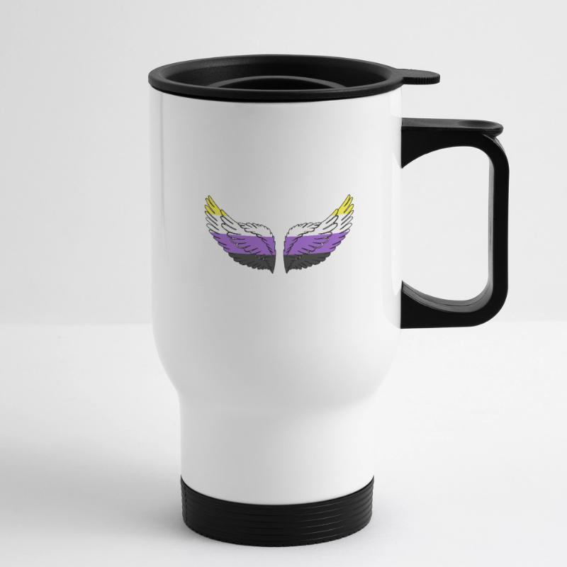 Wing Nonbinary Non-Binary Gender Nonbinary Thermal mug with handle