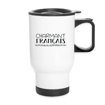 Charmant français - Tasse isotherme avec poignée - blanc - Devant
