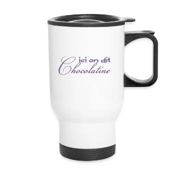 ici on dit chocolatine - Tasse isotherme avec poignée - blanc - Devant