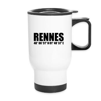 Rennes coordinates - Thermal mug with handle - white - Front