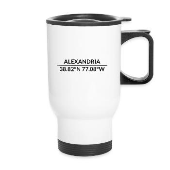 Alexandria, Virginie, États-Unis Coordonnées - Tasse isotherme avec poignée - blanc - Devant