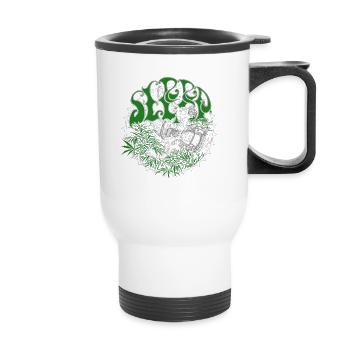 Schlafband Merch - Thermobecher mit Tragegriff - Weiß - Vorne