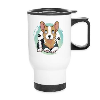 Puppy -1 - Thermal mug with handle - white - Front