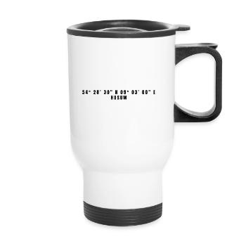 Coordonnées Husum Schleswig-Holstein - Tasse isotherme avec poignée - blanc - Devant