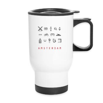Amsterdam - Thermal mug with handle - white - Front