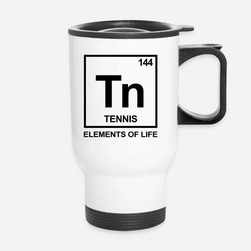 Elements of life: 142 Tennis Periodensystem - Thermobecher mit Tragegriff - Weiß