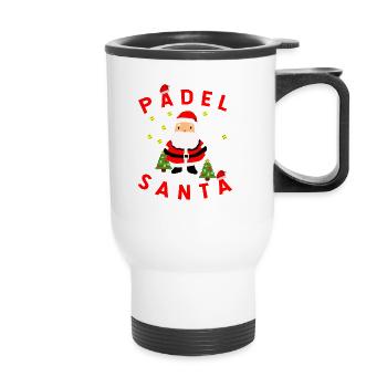 Padel Tennis Santa Claus - Thermal mug with handle - white - Front