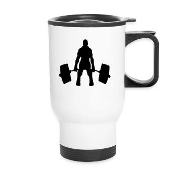 BODYBUILDER LOGO - Thermal mug with handle - white - Front