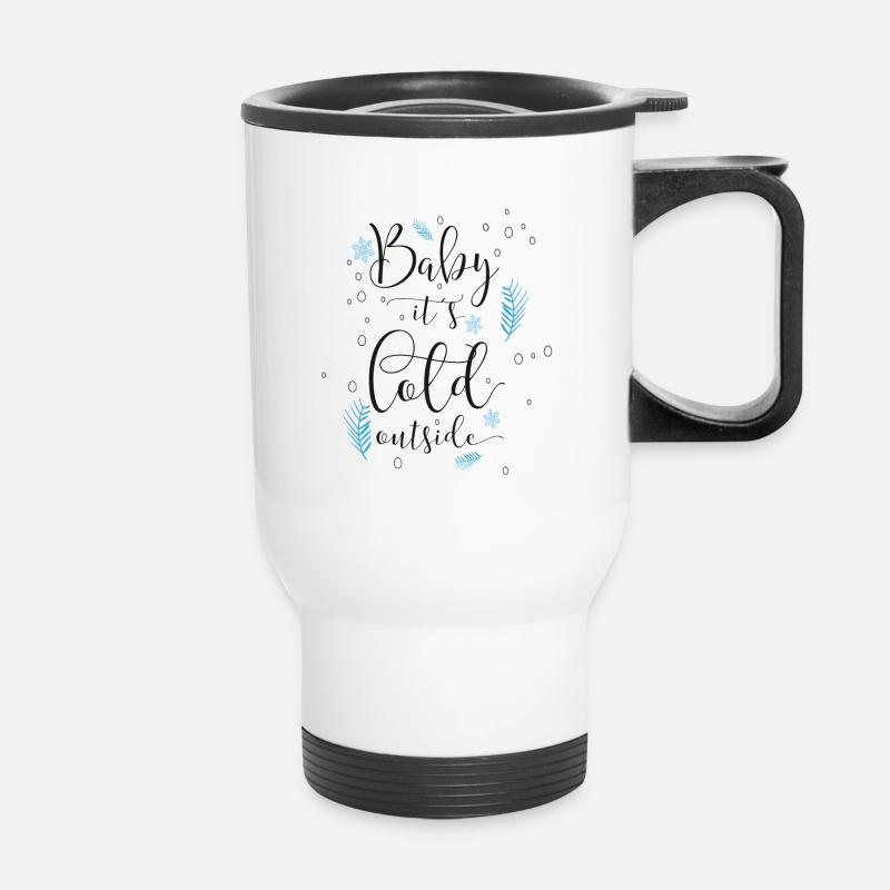baby_its_cold_2 - Thermobecher mit Tragegriff - Weiß