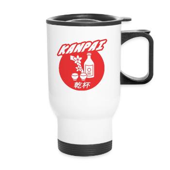 kanpai saké tchin japan - Thermobecher mit Tragegriff - Weiß - Vorne