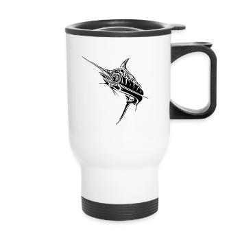 Élégant espadon prédateur de poisson osseux - Tasse isotherme avec poignée - blanc - Devant