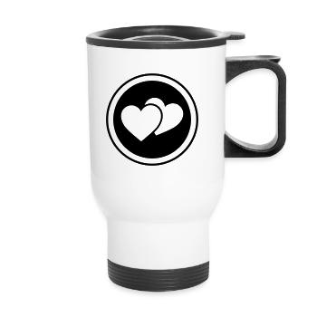 Herzen Symbol - Thermobecher mit Tragegriff - Weiß - Vorne