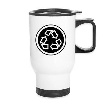 Recycling Symbol - Thermobecher mit Tragegriff - Weiß - Vorne
