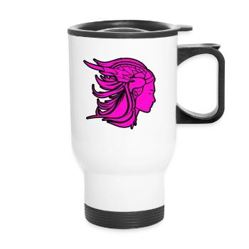 Viking Woman Viking Warrior - Thermal mug with handle - white - Front