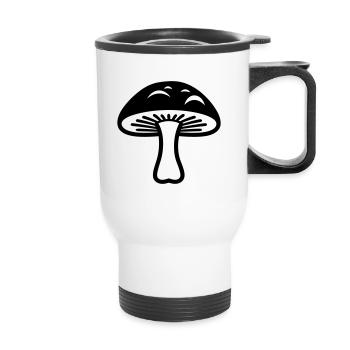 mushroom - Thermal mug with handle - white - Front