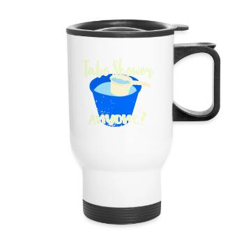 Tabo Shower Quelqu’un? - Tasse isotherme avec poignée - blanc - Devant