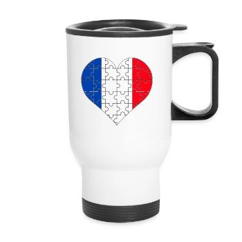 Frankreich - Thermobecher mit Tragegriff - Weiß - Vorne