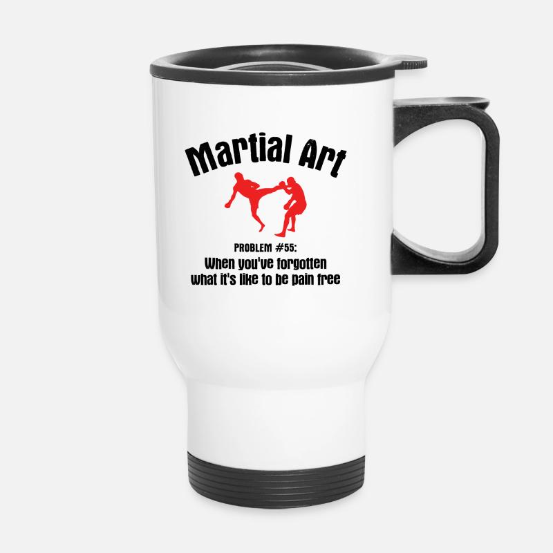 Mixed Martial Arts MMA - Thermobecher mit Tragegriff - Weiß