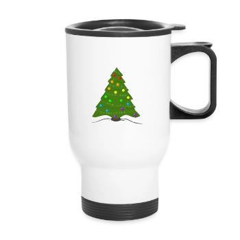 colourful Christmastree - Thermal mug with handle - white - Front