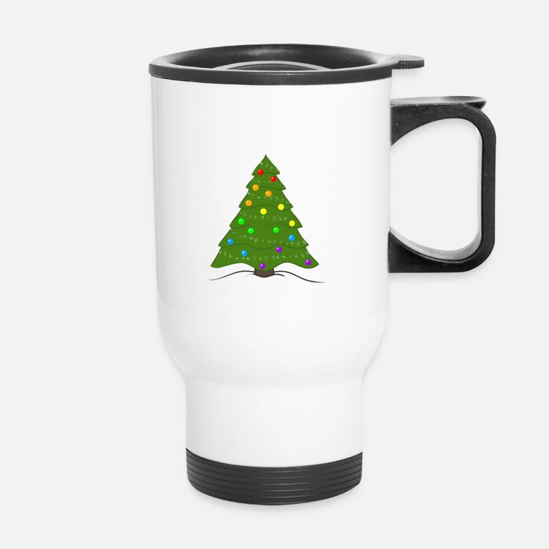 colourful Christmastree - Thermal mug with handle - white
