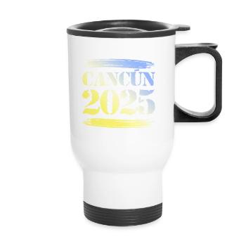 Cancun 2025 - Thermobecher mit Tragegriff - Weiß - Vorne