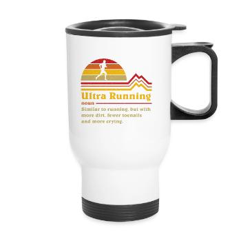 Funny definition ultrarunning ultra trail runner - Thermal mug with handle - white - Front