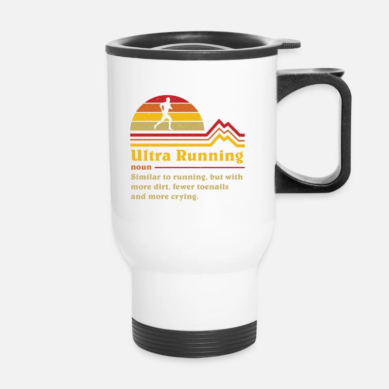 Funny definition ultrarunning ultra trail runner - Thermal mug with handle - white