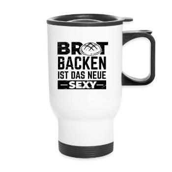Bäcker | Brot Backen Hobby Bäckerin Küche Geschenk - Thermobecher mit Tragegriff - Weiß - Vorne