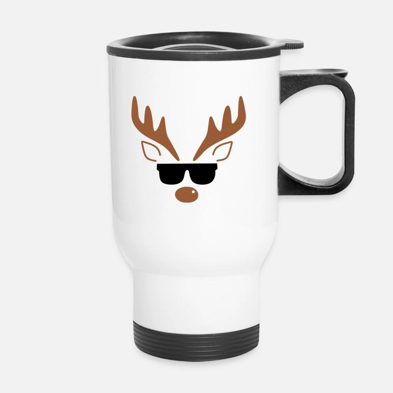 Christmas time sweet reindeer - Thermal mug with handle - white