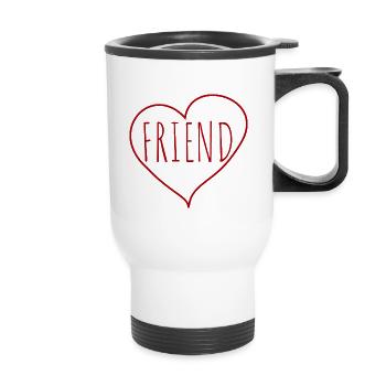 Friend heart - Tasse isotherme avec poignée - blanc - Devant