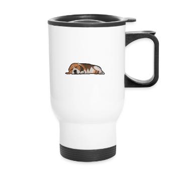Beagle Dog My Friendship Circle - Thermal mug with handle - white - Front