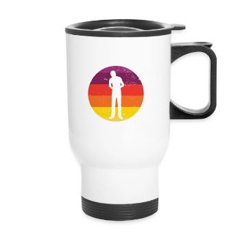 Funny Tummy Ache Survivor My Tummy Hurts Food - Thermal mug with handle - white - Front