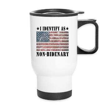 I Identify As Non-Bidenary - 2024 - Thermal mug with handle - white - Front