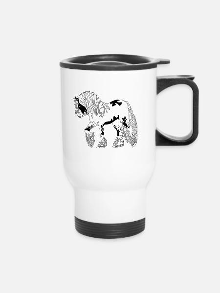 Tinker Liebe Pferd Pony - Thermobecher mit Tragegriff - Weiß