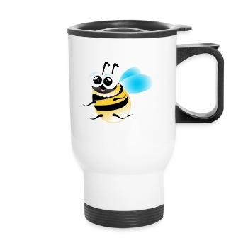Bee Honey - Thermal mug with handle - white - Front