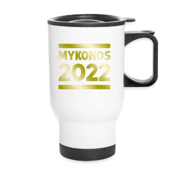 Équipage de mykonos - Tasse isotherme avec poignée - blanc - Devant
