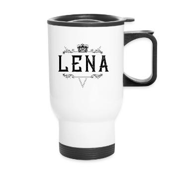 Lena Name - Thermobecher mit Tragegriff - Weiß - Vorne