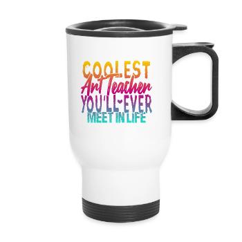 Le professeur d’art le plus cool - Tasse isotherme avec poignée - blanc - Devant